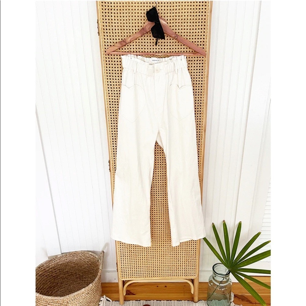 Emerson Fry Babas Pant Heart Pockets Ivory Hemp Organic Made in USA - Picture 3 of 11